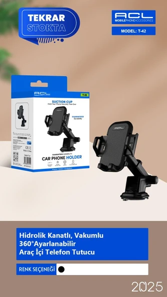 Araç İçi Telefon Tutacağı Vakumlu Sabit Stand Güçlü Tutuculu Kayıp Önleyici Aparat Tutucu - 3