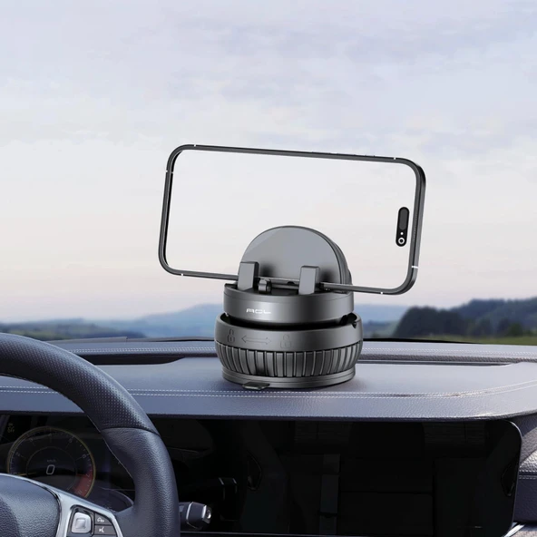 T-107 Araç İçi Telefon Tutacağı | Dönebilen Vantuzlu Sabit Stand Ayarlanabilir Aparat
