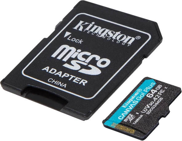 Kingston 64GB microSDXC Canvas Go Plus 170R A2 U3 V30 Card + ADP Hafıza Kartı | SDCG3/64GB - 2