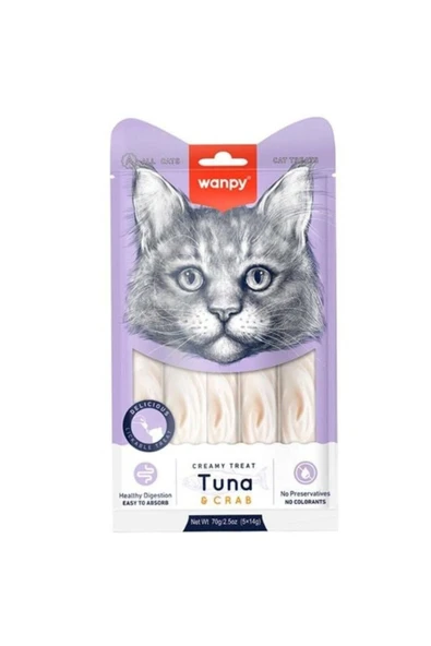 Wanpy Ton Balıklı&yengeçli Sıvı Kedi Ödülü 5*14 Gr.