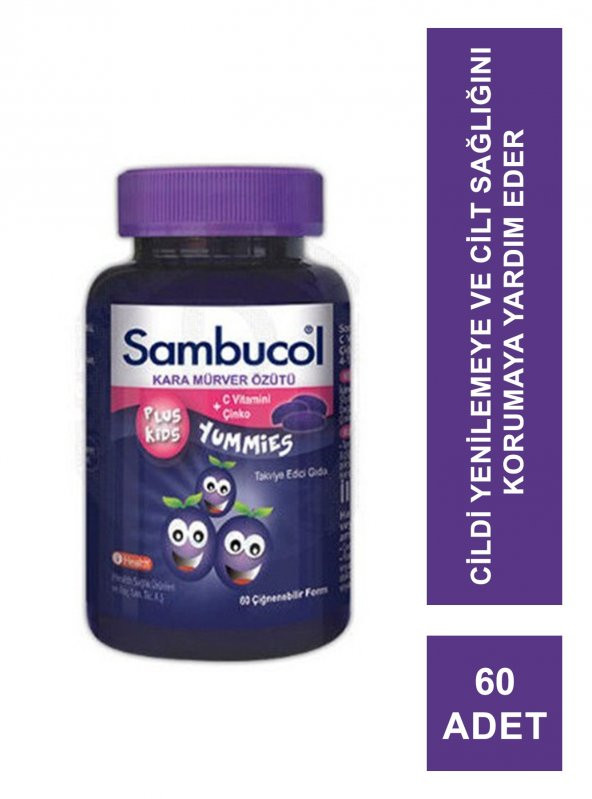 Sambucol Plus Kids Yummies Gıda Takviyesi 60 Adet (S.K.T 04-2025)