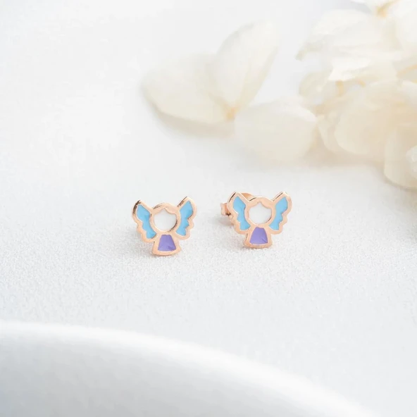 Vaoov 925 Ayar Gümüş Mineli Melek Küpe ürün görseli