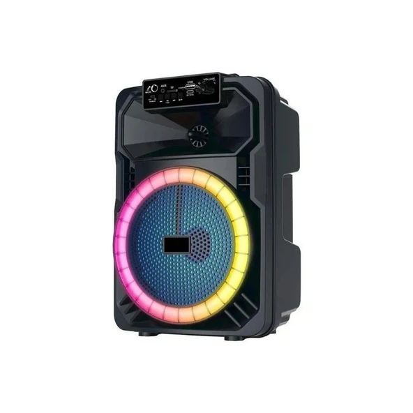 8 inç Taşınabilir Parti Hoparlörü | 10W USB Destekli Karaoke Speaker Süper Bass & Mikrofon Girişli