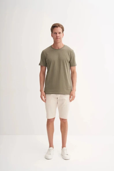 Cazador Slim Fit Bisiklet Yaka Pamuklu Düz Tişört 4280 ürün görseli 1