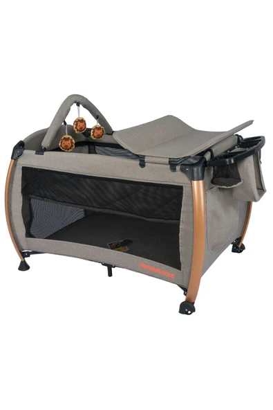 Maccon Goldie Alüminyum Kasa Park Yatak Sallanır Cibinlikli Oyun Parkı Beşik 70X110 Cm - 5