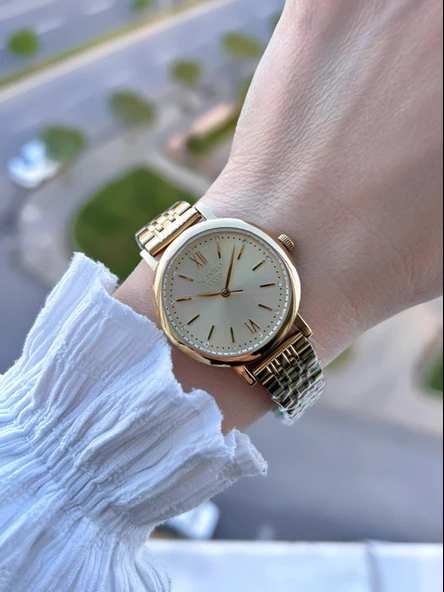 Jg.Polo Club Çelik Kasa & Kordon Kararma Ve Renk Atma Yapmaz Kadın Kol Saati+Bileklik JG04286.4 - Resim 2