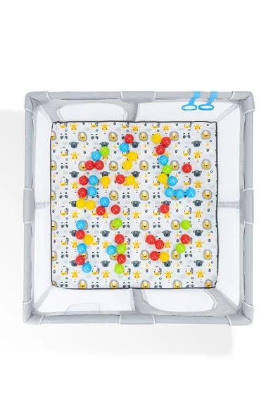 Playard Güvenli Bebek Ve Çocuk Oyun Alanı Oyun Parkı 120x120 Oyun Matı Topları Ve Yataklı - 7