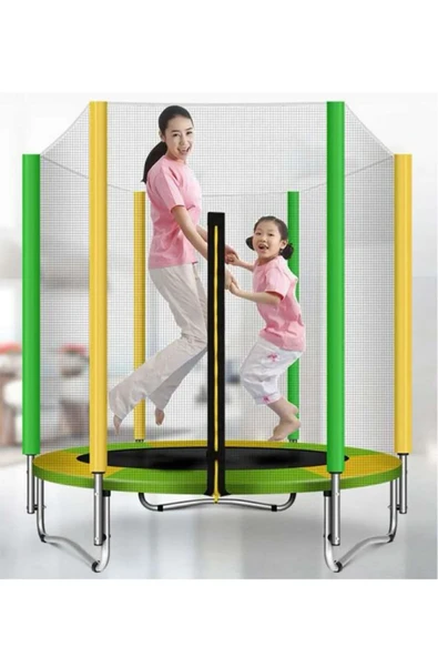 Hepitop 140 Cm Ev Ve Bahçe Tipi File Korumalı Büyük Boy Fileli Çocuk Oyun Alanı Trambolini - 8