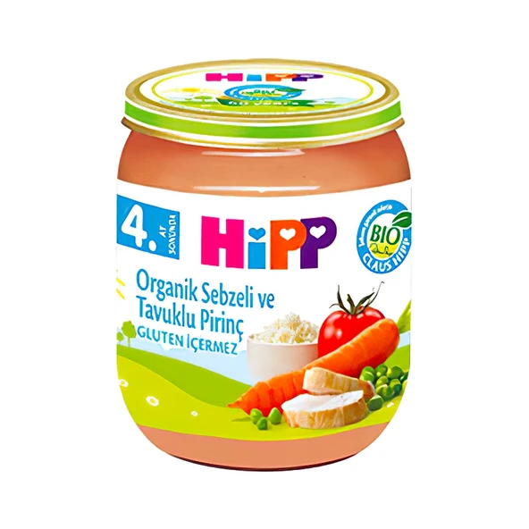 Hipp Organik Sebze ve Tavuk Kremalı Pirinç Kavanoz 125 gr
