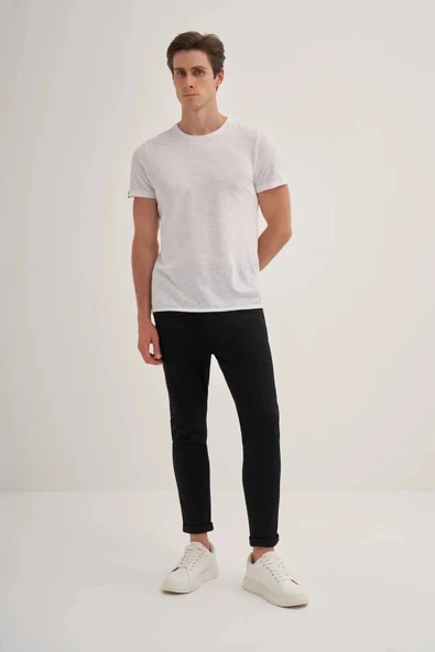 Cazador Slim Fit Bisiklet Yaka Pamuklu Düz Tişört - 2