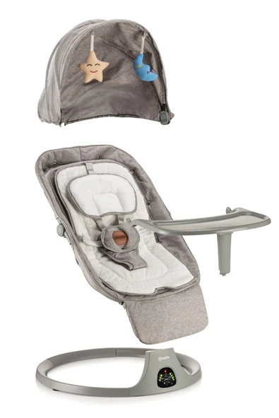 Velaro Plus Elektrikli Otomatik Sallanan Kademeli Bebek Ana Kucağı,5 Farklı Sallanma Hızı,Oyuncaklı - 8