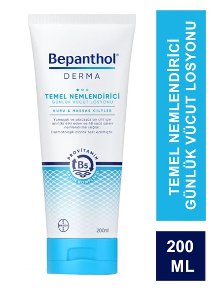 Bepanthol Derma Temel Nemlendirici Kuru Hassas Ciltler Losyon 200 ml