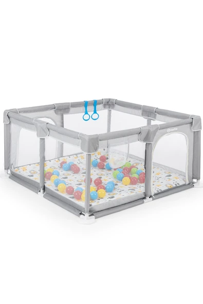 Playard Güvenli Bebek Ve Çocuk Oyun Alanı Oyun Parkı 120x120 Oyun Matı Topları Ve Yataklı - 2