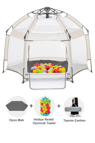 Foldy Plus Katlanabilir Bebek Ve Çocuk Oyun Parkı-Alüminyum-Kolay Kurulum,Oyun Matı Ve Toplar - 9