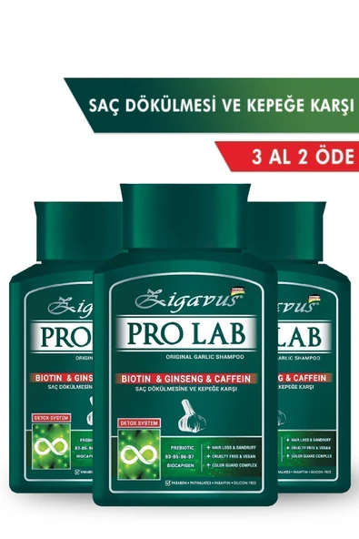 Zigavus Pro Lab Garlic Kepeğe ve Saç Dökülmesine Karşı Şampuan 3x300 ml