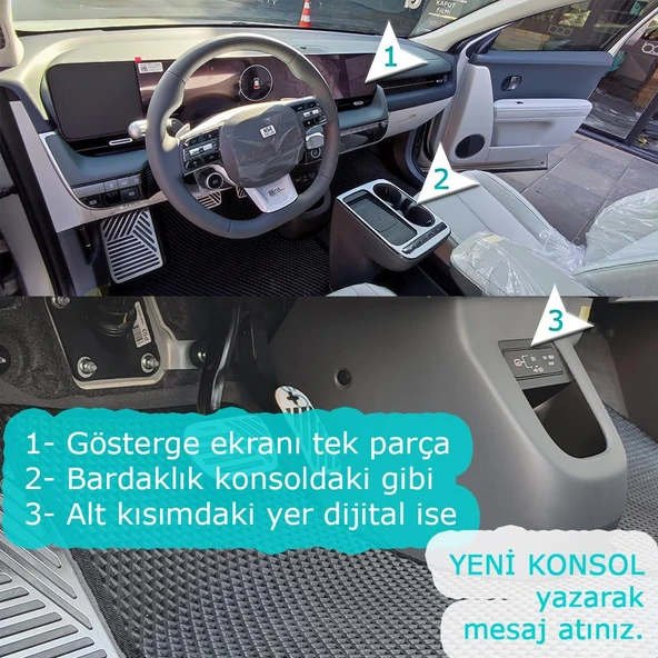 Bod Hyundai IONIQ 5 3D Havuzlu Paspas ve Bagaj Havuzu Seti Gri 2021-Sonrası ioniq 5 - Resim 2
