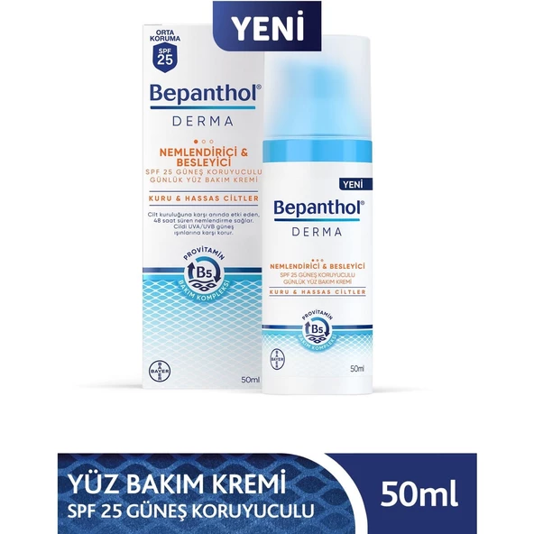 Bepanthol Derma Yüz Bakım Kremi Nemlendirici&Besleyici Spf 25 50 ml