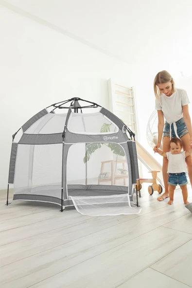 Foldy Plus Katlanabilir Bebek Ve Çocuk Oyun Parkı-Alüminyum-Kolay Kurulum,Oyun Matı Ve Toplar - 6