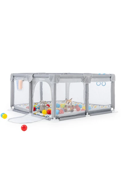 Playard Maxi Güvenli Bebek Ve Çocuk Oyun Alanı Oyun Parkı 150x150cm Oyun Matı Ve Topları - 4