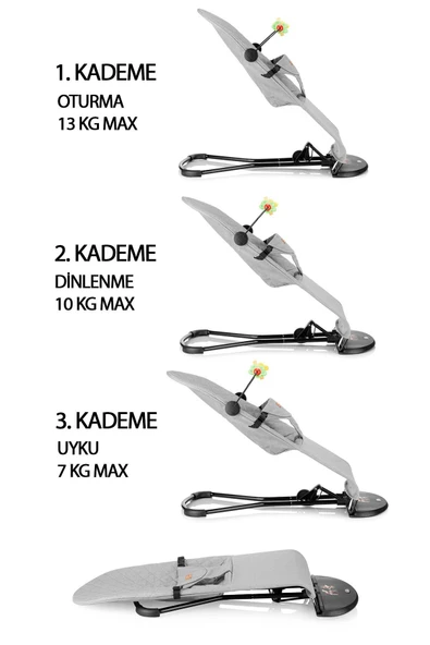 Balance Lüx Cotton Üç Kademeli Sallanan Ana Kucağı Katlanır (OYUNCAK APARATLI VE SEYAHAT ÇANTALI) - 8