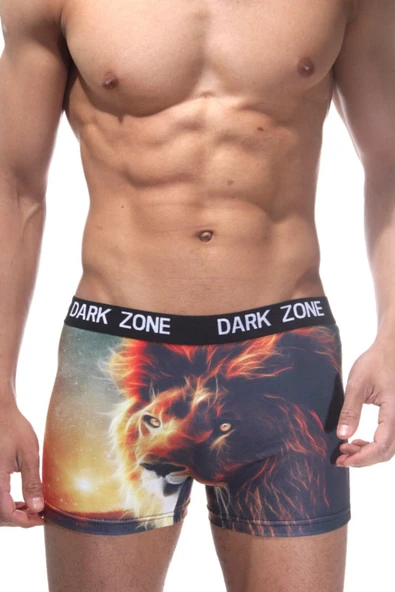 Yeleli Aslan Desenli Erkek 3d Boxer 1052