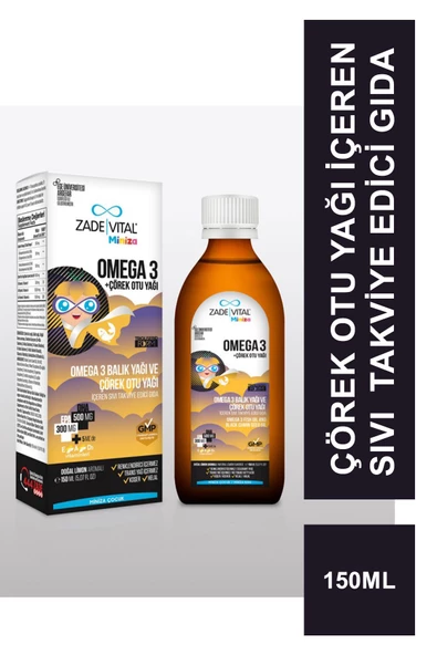 Zade Vital Miniza Omega 3 + Çörek Otu Yağı 150 ml