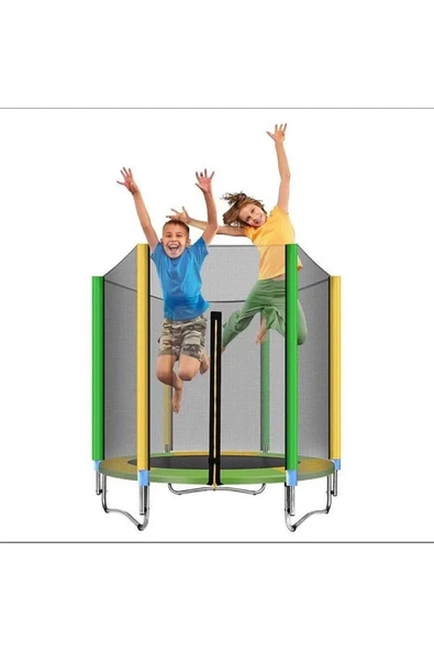 Hepitop 140 Cm Ev Ve Bahçe Tipi File Korumalı Büyük Boy Fileli Çocuk Oyun Alanı Trambolini - 3