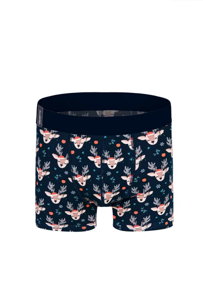 Erkek Dijital Baskılı Geyik Desenli Yılbaşı Boxer 0003