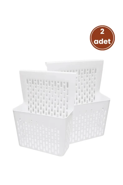 2 Adet Dolap İçi Asılabilir Düzenleyici, Mutfak Banyo Dolap Kapağı Sepet Poşetlik Askılık Organizer - Resim 4