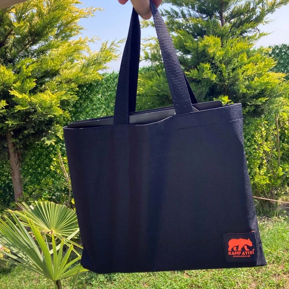 Kamp Ayısı® WindShield™ Mat Siyah Katlanır 1mm Menteşeli Metal Rüzgarlık - Özel Çantalı - 4