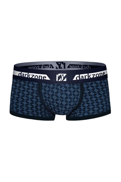 Erkek Siyah Biyeli Desenli Lacivert Kısa Boxer 3218