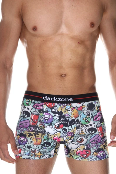 Emoji Desenli Dijital Baskılı Erkek Boxer 2078