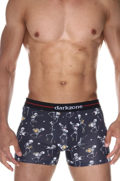 Iskelet Desenli Dijital Baskılı Erkek Boxer 2067