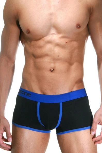 Erkek Siyah - Saks Mavisi Biyeli Boxer 3201
