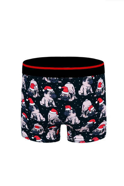 Erkek Dijital Baskılı Köpek Desenli Yılbaşı Boxer 0001 - 1