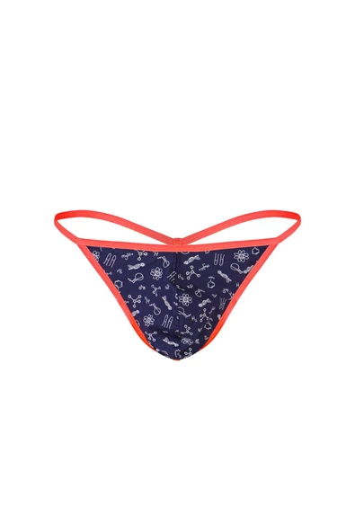 Neon Lastikli Desenli Lacivert Erkek Tanga 6682-01