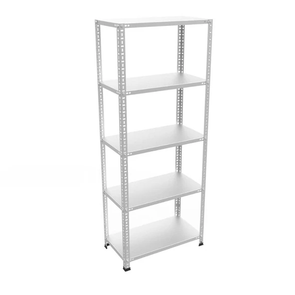 5 Katlı Galvaniz Çelik Raf - Depo, Arşiv, Kiler, Dosya, Market, Bakkal Rafı  31 CM 60 CM 100 CM 0,70 MM