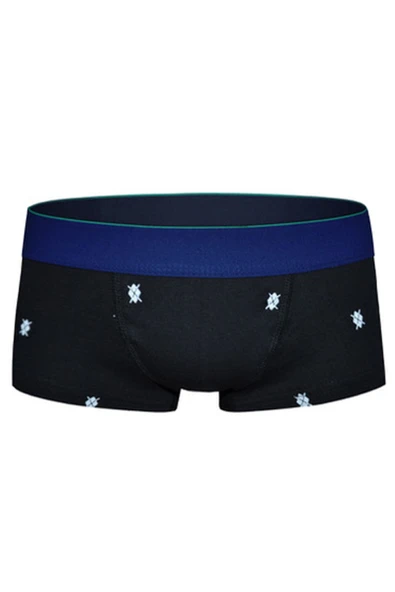 Kısa Desenli Erkek Boxer 2449 Siyah