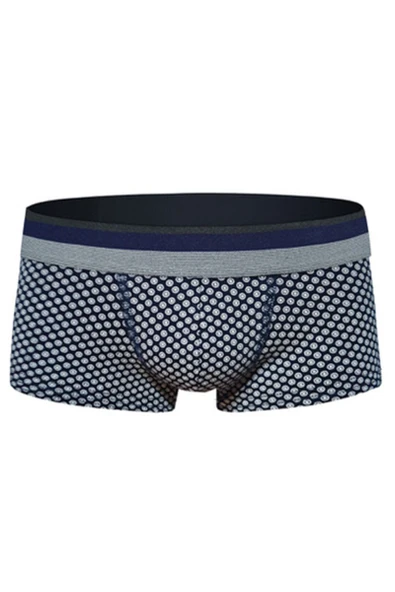 Kısa  Nokta Desenli Erkek Boxer 2451 Lacivert