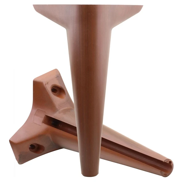 Mobilya Kanepe Sehpa Puf Koltuk Ayağı 24 cm Kahverengi Ahşap Desenli Baza Ayak 4 Adet - Resim 4