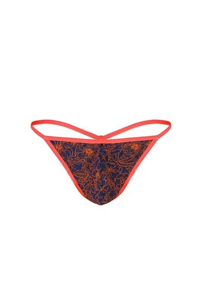 Neon Lastikli Çiçek Desenli Lacivert Erkek Tanga 6685-01