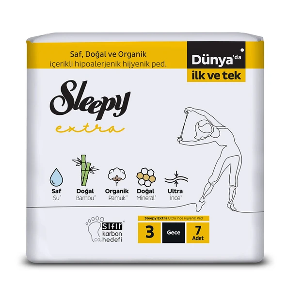 Sleepy Extra Slim Standart Hiyenik Ped Gece 7'li