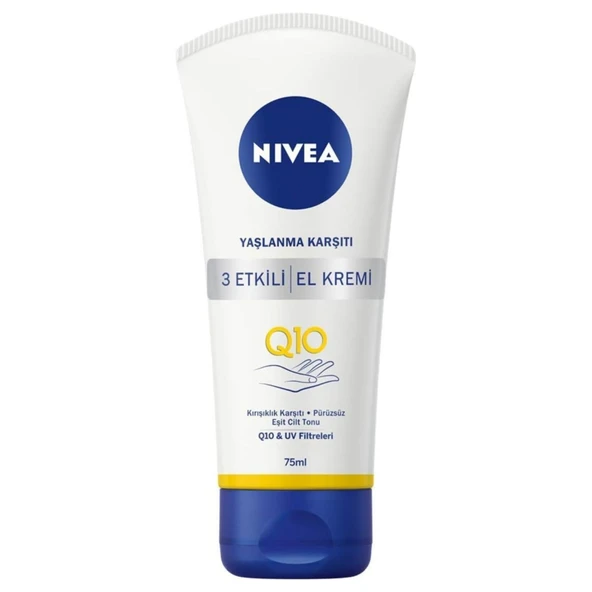 Nivea Q10 Yaşlanma ve Kırışıklık Karşıtı 3 Etkili El Bakım Kremi UV Filtresi 75 Ml