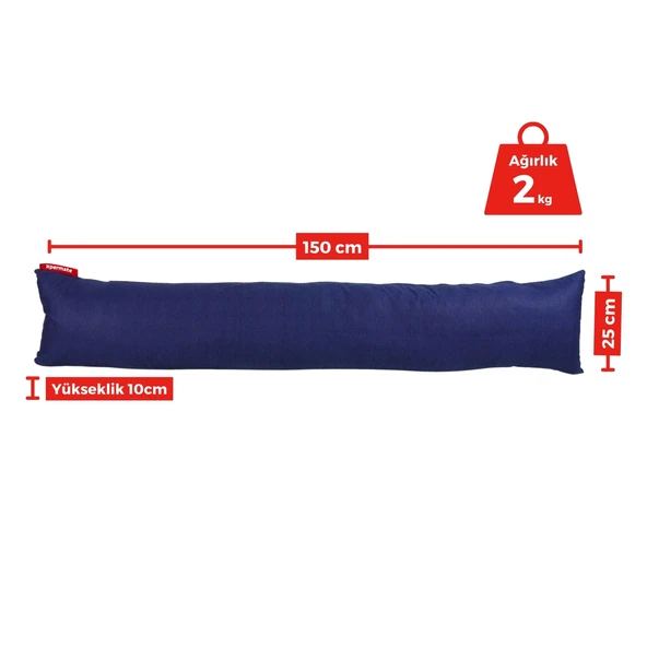 XPERMATE Sarılma Yastığı , Uyku Yastığı , Bacak Arası Yastığı Dikdörtgen 150x25 cm KoyuLacivert - 2