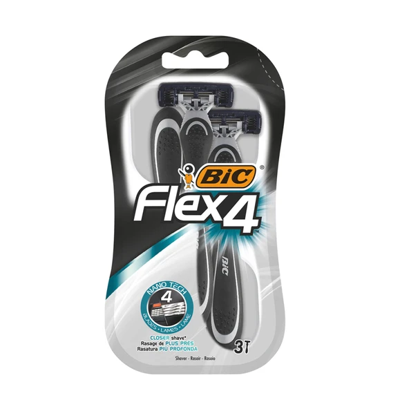 BIC Flex 4 Tıraş Bıçağı 3'lü Blister (4 Bıçak)