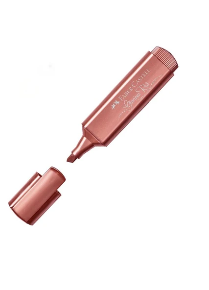 Faber Castell Fosforlu Kalem 46, Metalik Kırmızı