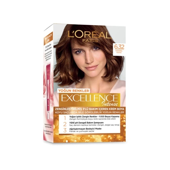 L'Oréal Paris Excellence Intense Saç Boyası - 6.32 Karamel Kahve