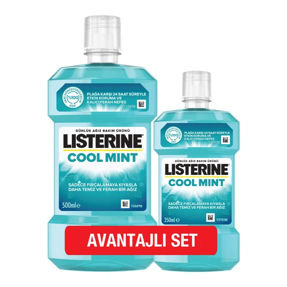 Listerine Coolmint Ağız Bakım 500 Ml+250 Ml