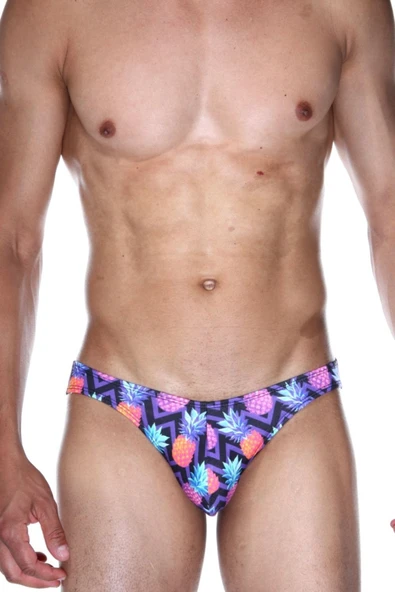 Ananas Desenli Dijital Baskılı Erkek Slip 6064