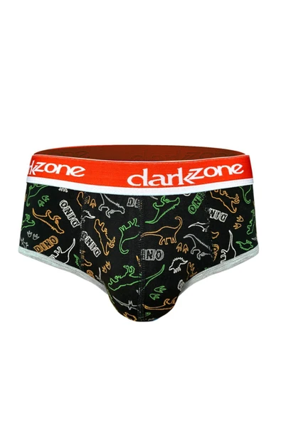 Erkek Dinazor Desenli Siyah Hipster Slip 6124